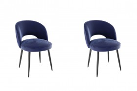 Набор стульев Моли 2 шт (синий велюр/черный) в Новоалтайске - novoaltajsk.katalogmebeli.com | фото