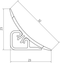Плинтус LB-23, L=3000мм, травертин феллини в Новоалтайске - novoaltajsk.katalogmebeli.com | фото 2
