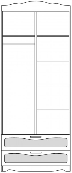 Шкаф 2-х створчатый с ящиками серии Иллюзия 99 Серый в Новоалтайске - novoaltajsk.katalogmebeli.com | фото 4