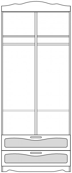 Шкаф 2-х створчатый с ящиками серии Иллюзия 99 Серый в Новоалтайске - novoaltajsk.katalogmebeli.com | фото 5