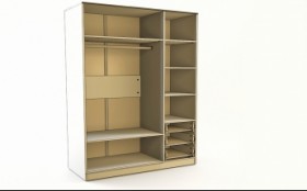 Шкаф 3-х створчатый с ящиками Флёр (Белый/корпус Выбеленное дерево) в Новоалтайске - novoaltajsk.katalogmebeli.com | фото 2