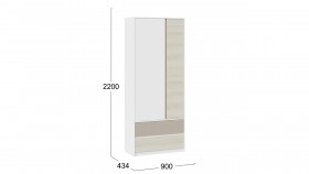 Шкаф для одежды комбинированный «Сканди» Дуб Гарден/Белый/Глиняный серый в Новоалтайске - novoaltajsk.katalogmebeli.com | фото 4