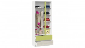 Шкаф для одежды комбинированный «Сканди» Дуб Гарден/Белый/Зеленый в Новоалтайске - novoaltajsk.katalogmebeli.com | фото 4