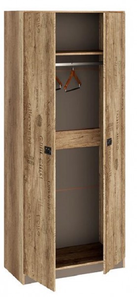 Шкаф для одежды «Пилигрим» (Дуб Каньон светлый, Фон серый) в Новоалтайске - novoaltajsk.katalogmebeli.com | фото 2
