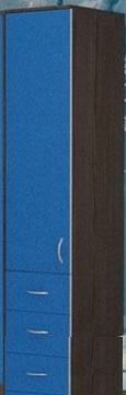 Шкаф-пенал №2 (закрытый) Бодего темный/Голубой в Новоалтайске - novoaltajsk.katalogmebeli.com | фото