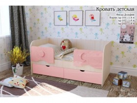 Соня Кровать детская 2 ящика 1.6 Розовый глянец в Новоалтайске - novoaltajsk.katalogmebeli.com | фото