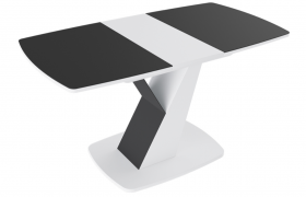 Стол обеденный «Гарда» Тип 1 (Белый/Стекло матовое черный графит) в Новоалтайске - novoaltajsk.katalogmebeli.com | фото 5